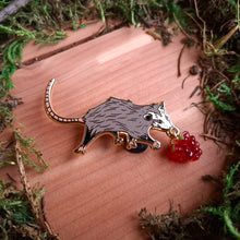 Load image into Gallery viewer, Opossum &amp; Berry Enamel Pin
