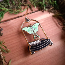 Load image into Gallery viewer, Luna Moth Curio Jar Enamel Pin
