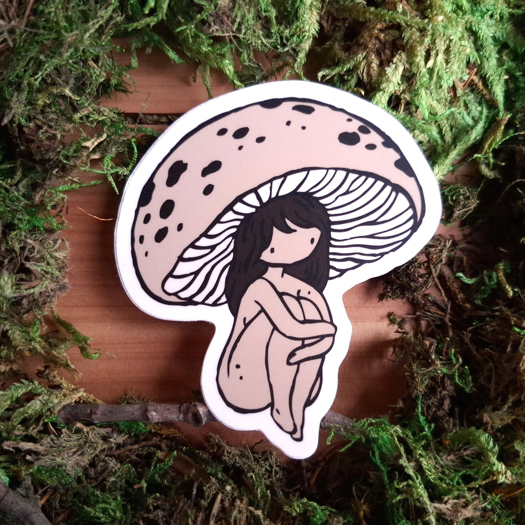 Mushroom Girl Vinyl Sticker