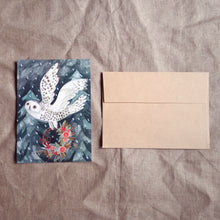 Load image into Gallery viewer, Festive Owl Holiday Greeting Card
