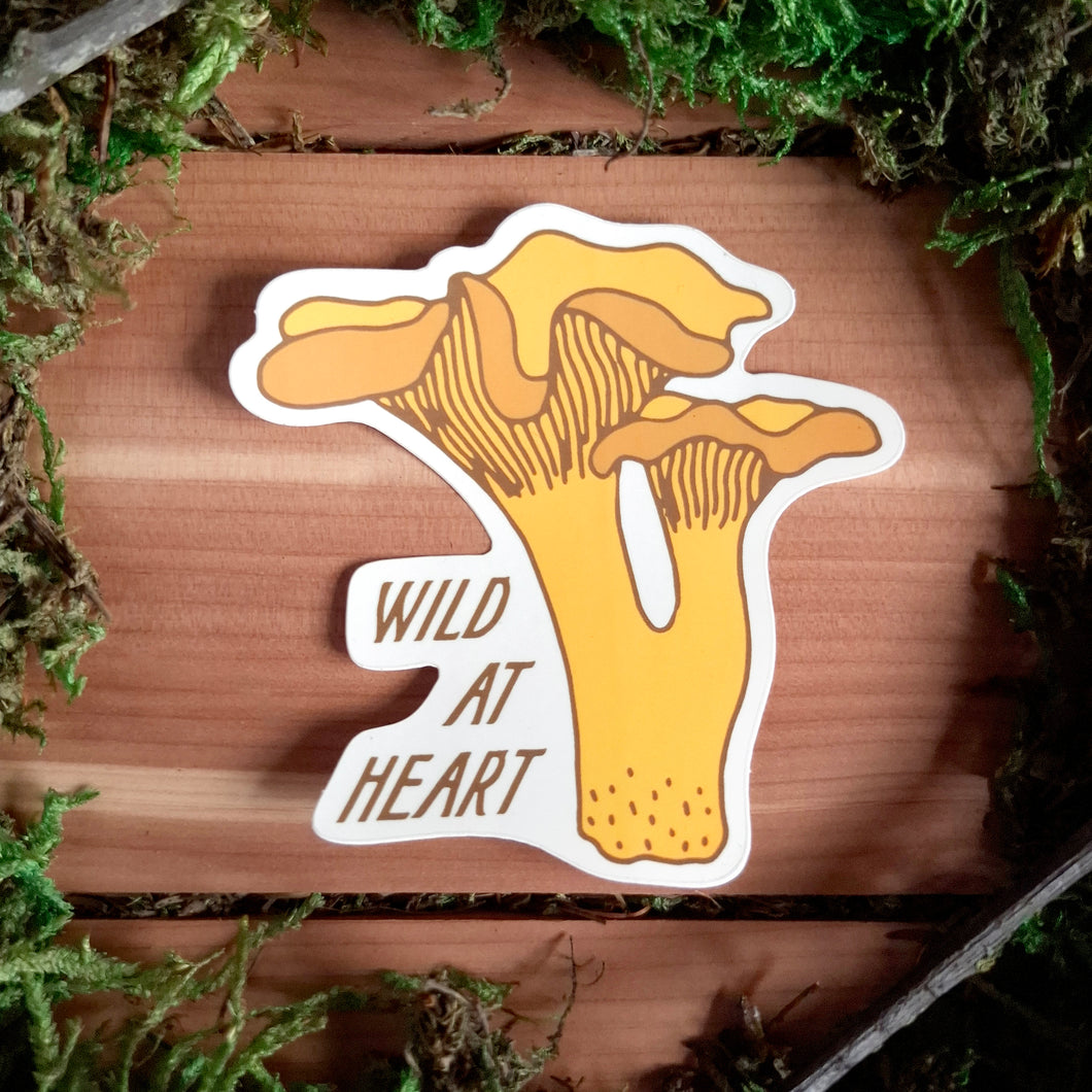 Wild at Heart Chanterelle Vinyl Sticker