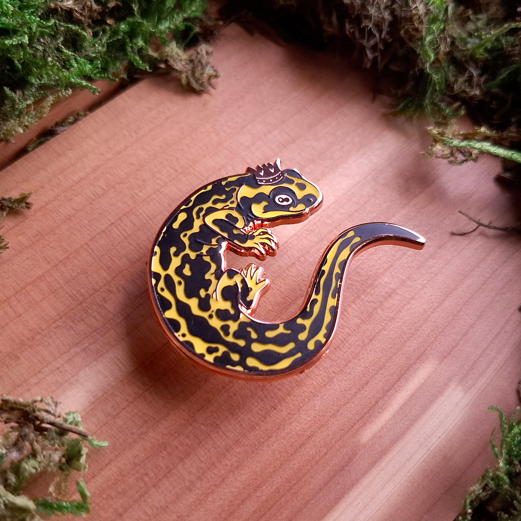 Salamander King Enamel Pin