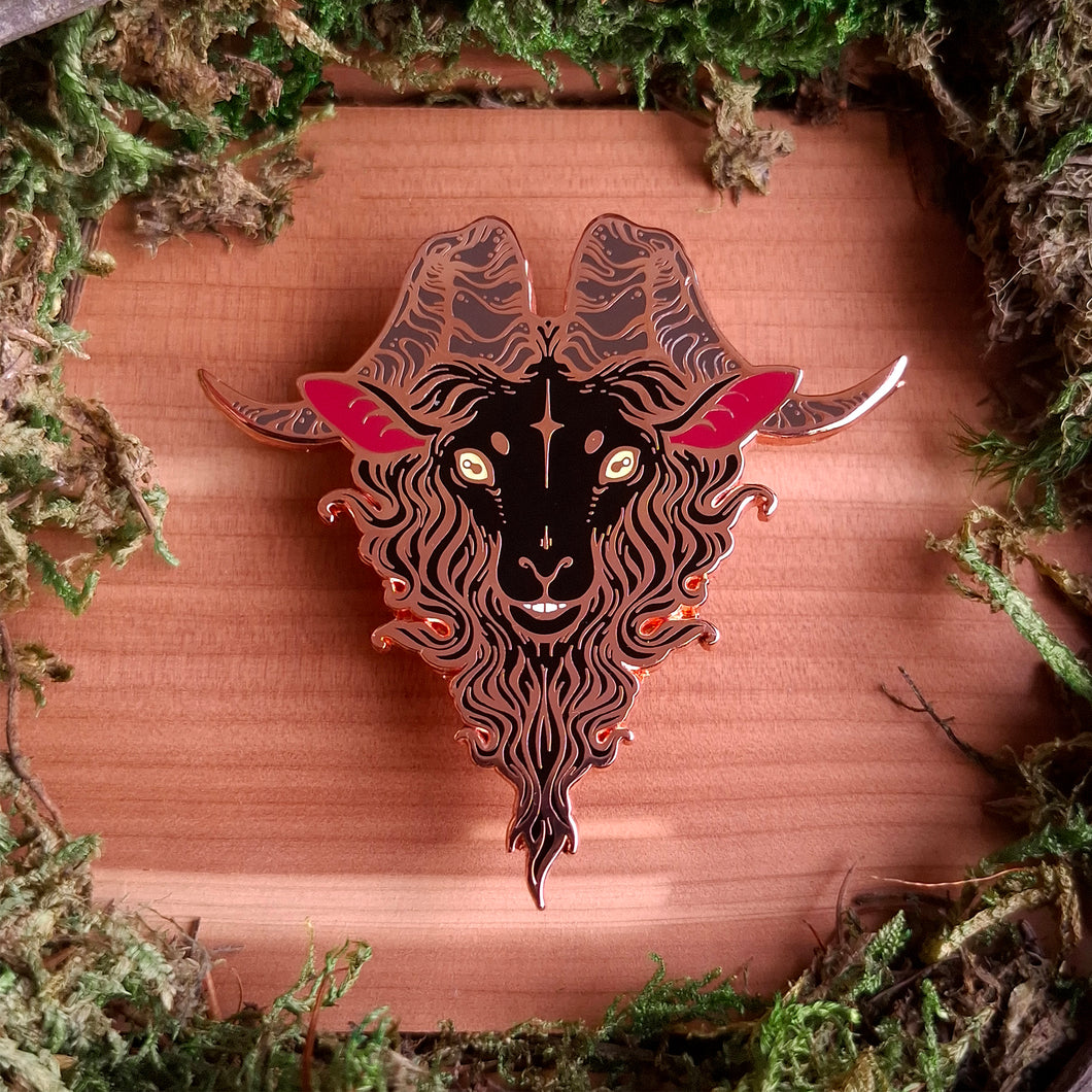 Goat Head Enamel Pin