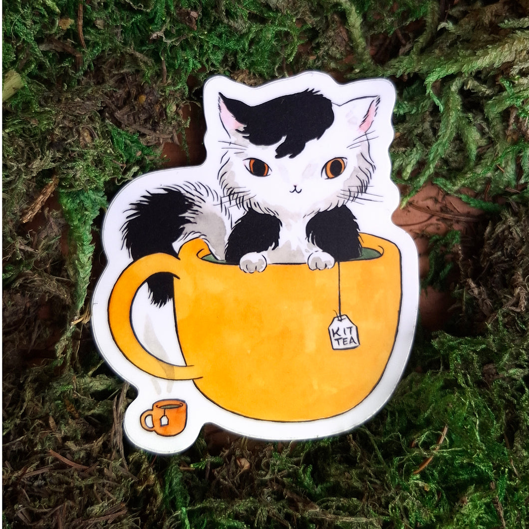 Kit-tea Cat Vinyl Sticker