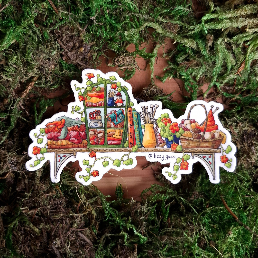 The Fiber Artist's Shelf Vinyl Sticker