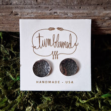 Load image into Gallery viewer, Hammered Silver Moon Stud Earrings
