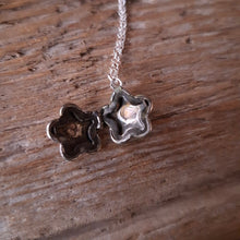 Load image into Gallery viewer, Tiny Silver Flower Vintage Locket
