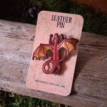 Load image into Gallery viewer, Tiny Dragon Leather Brooch
