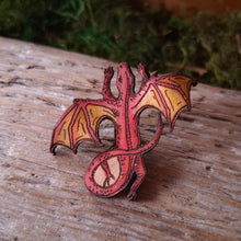 Load image into Gallery viewer, Tiny Dragon Leather Brooch
