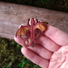 Load image into Gallery viewer, Tiny Dragon Leather Brooch
