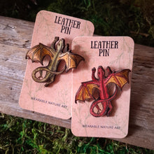 Load image into Gallery viewer, Tiny Dragon Leather Brooch
