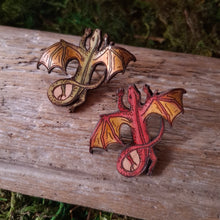 Load image into Gallery viewer, Tiny Dragon Leather Brooch
