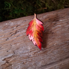Load image into Gallery viewer, Fall Birch Leaf Leather Brooch
