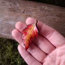 Load image into Gallery viewer, Fall Birch Leaf Leather Brooch
