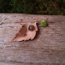 Load image into Gallery viewer, Fall Birch Leaf Leather Brooch
