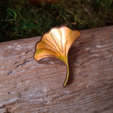 Load image into Gallery viewer, Gingko Leaf Leather Brooch
