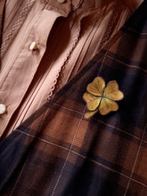 Load image into Gallery viewer, Four Leaf Clover Leather Brooch
