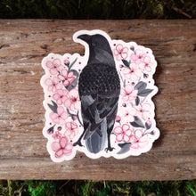 Load image into Gallery viewer, Crow and Cherry Blossoms Vinyl Sticker
