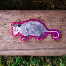 Load image into Gallery viewer, Glitter Opossum Vinyl Sticker
