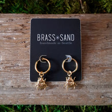 Load image into Gallery viewer, Small Gold Beetle Hoop Earrings
