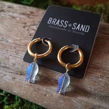 Load image into Gallery viewer, Iridescent Fish Hoop Earrings
