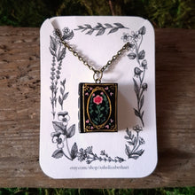 Load image into Gallery viewer, Black Floral Tome Pendant
