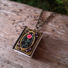 Load image into Gallery viewer, Black Floral Tome Pendant
