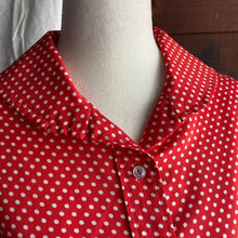 Load image into Gallery viewer, 70s Vintage Red Polka Dot Button-Up Blouse
