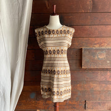 Load image into Gallery viewer, 70s Vintage Knit Brown Bird Dress
