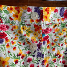 Load image into Gallery viewer, 90s Vintage Bright Floral Button-Up Skort
