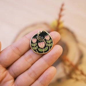 Black Cat Nap Enamel Pin