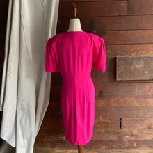 Load image into Gallery viewer, 80s/90s Vintage Fuschia Midi Dress
