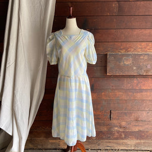 50s/60s Vintage Checkered Drop Waist Dress