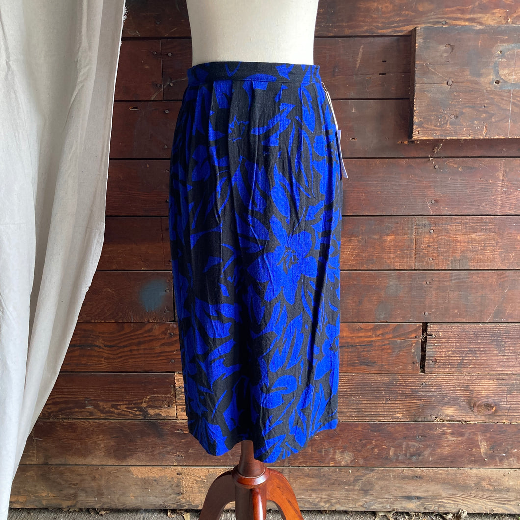 Vintage Rayon/Linen Tropical Midi Skirt