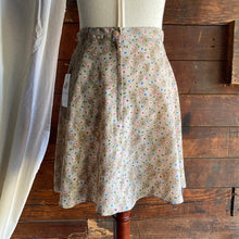 Load image into Gallery viewer, 90s Vintage Polyester Tan Floral Mini Skirt
