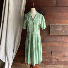 Load image into Gallery viewer, 50s Mint Green Cotton Shirt Dress
