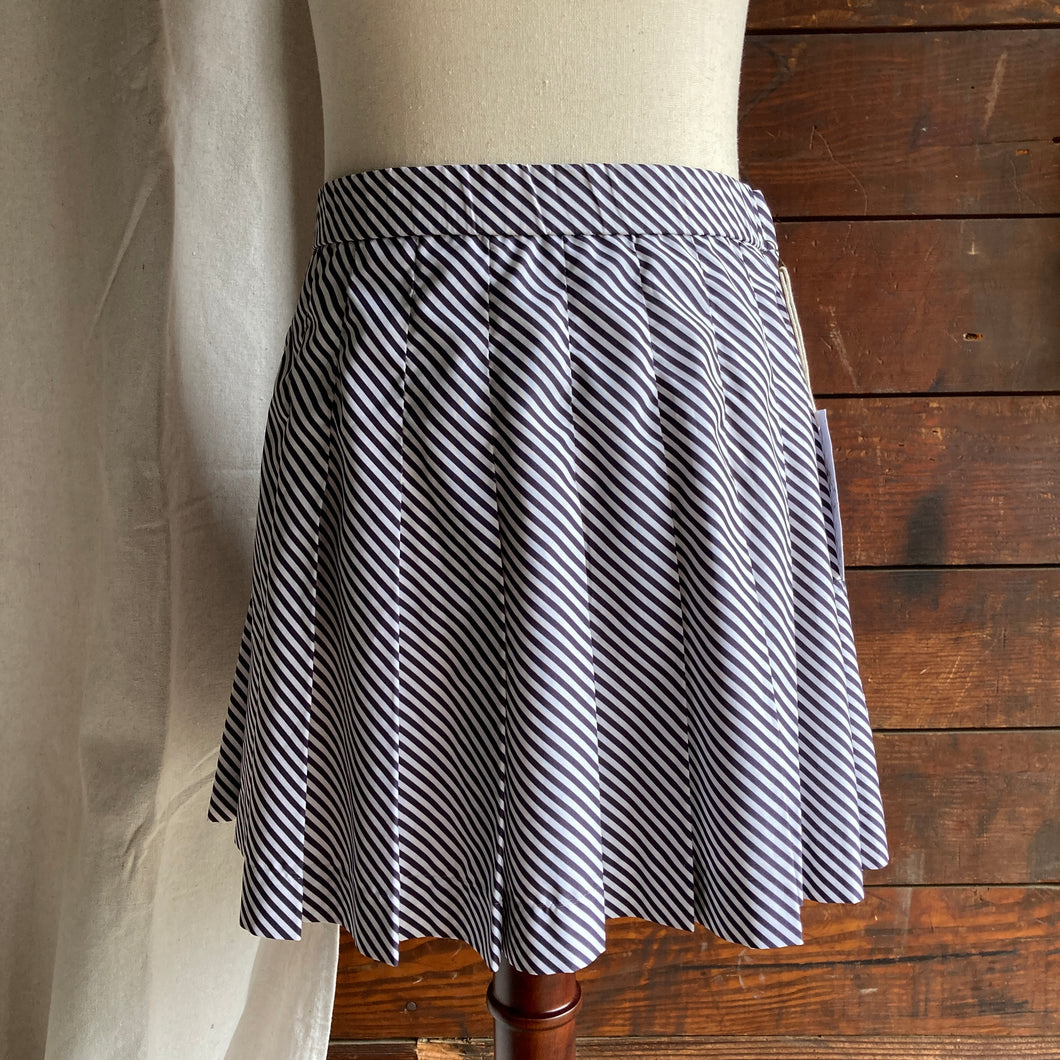 90s Vintage Striped Polyester Tennis Skirt