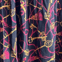Load image into Gallery viewer, 90s Vintage Key Print Rayon Skirt
