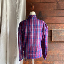 Load image into Gallery viewer, 70s Vintage Plaid Ruffled Blouse
