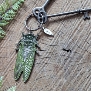 Cicada Metal Keychain