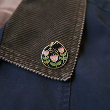 Load image into Gallery viewer, Black Cat Nap Enamel Pin
