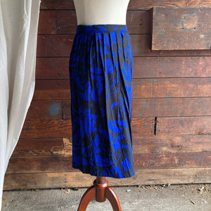 Vintage Rayon/Linen Tropical Midi Skirt