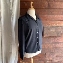 Load image into Gallery viewer, 90s Vintage Textured Black Blouse
