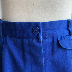 90s Vintage Blue Twill A-Line Skirt
