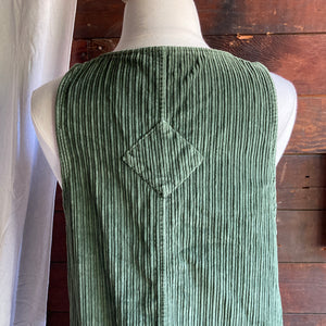 90s Vintage Green Corduroy Jumper Dress