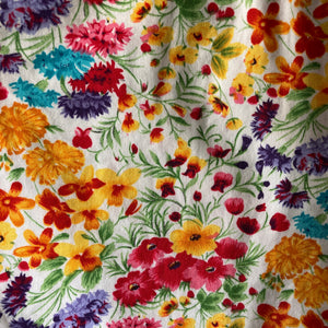 90s Vintage Bright Floral Button-Up Skort