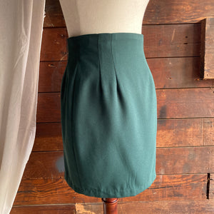 90s Vintage Green Mini Pencil Skirt