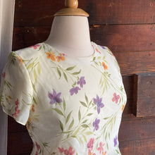 Load image into Gallery viewer, 90s Vintage Layered Yellow Floral Chiffon Dress
