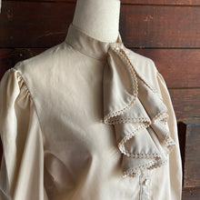 Load image into Gallery viewer, 70s Vintage Tan Polyester Poet Blouse
