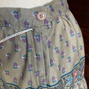 70s Vintage Rayon Blend Prairie Skirt